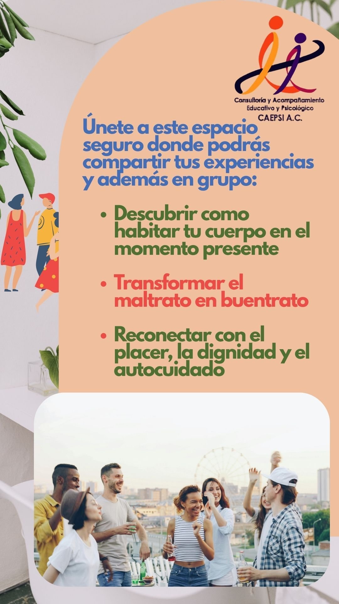Spanish promotional poster for CAEPSI counseling services